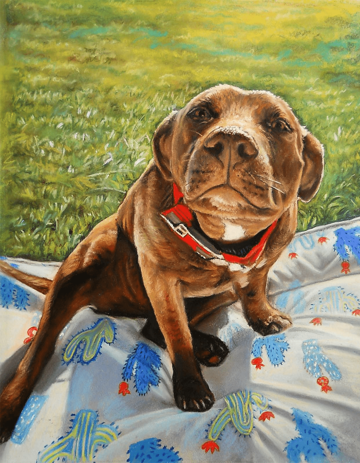 custom dog portrait painting from photo
