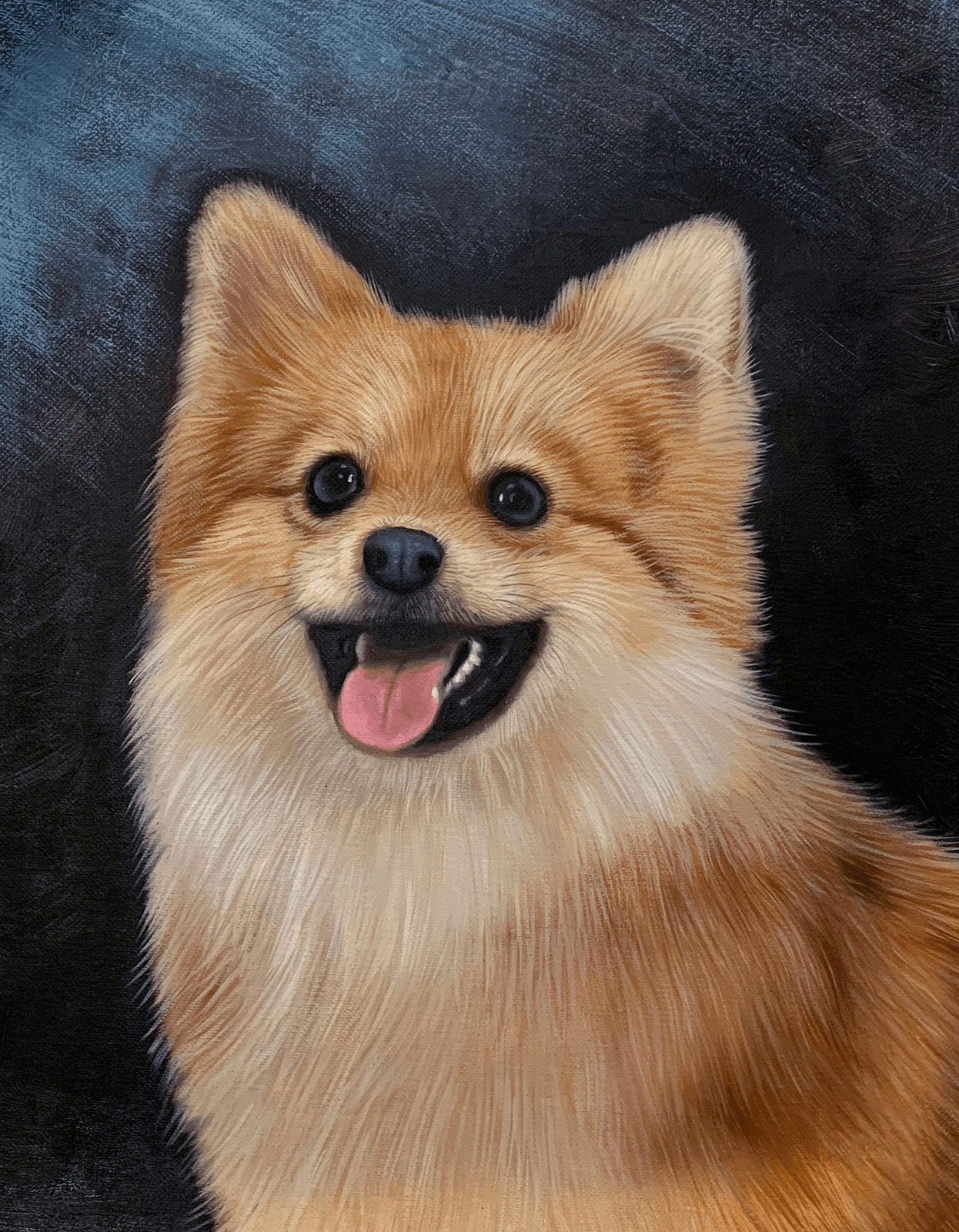 custom hand painted pet portrait for dog